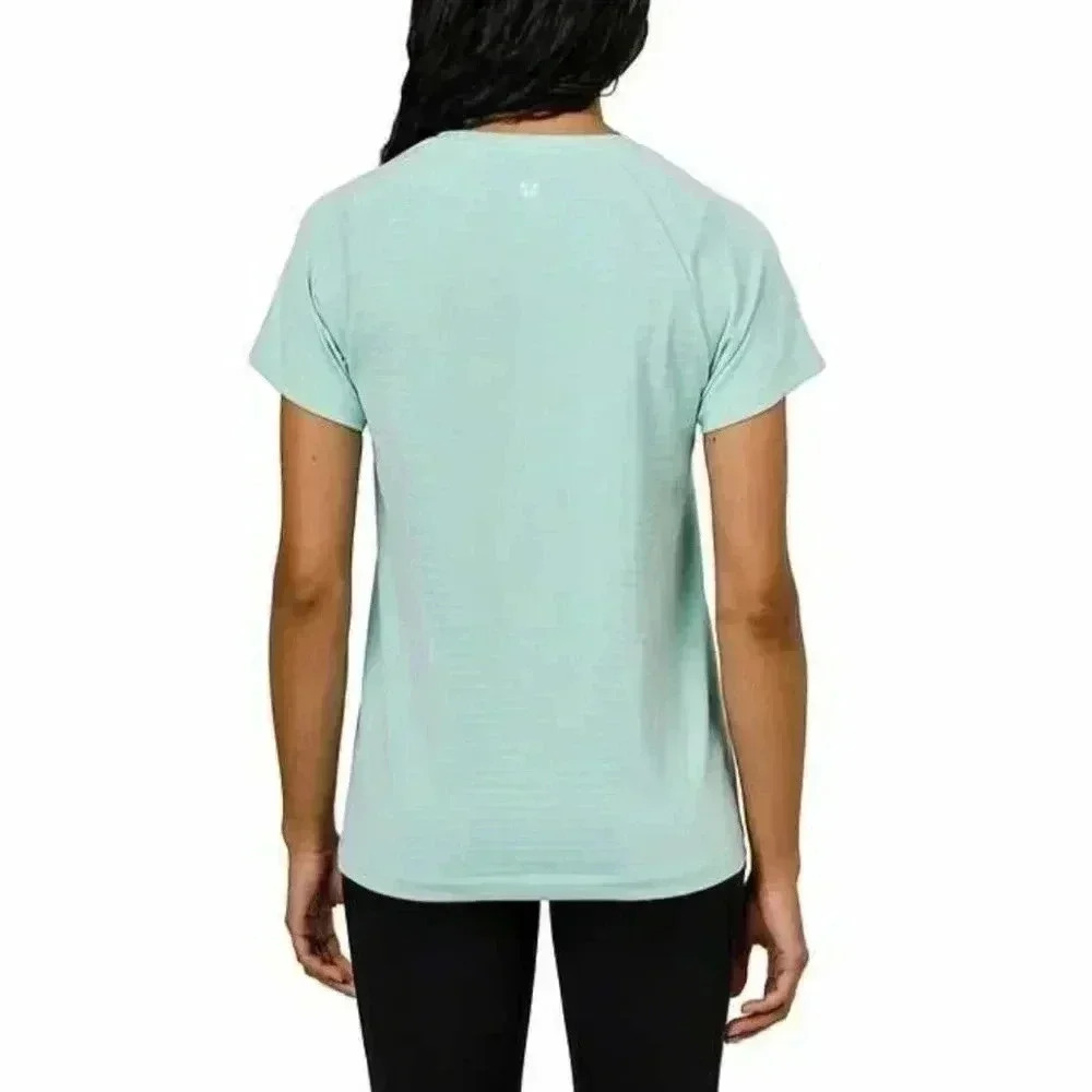 ❤️ New! Tuff  Athletics Active Top Medium Soft Green Seamless Stretch T-shirt - Picture 3 of 11